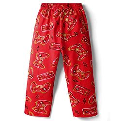 Pine Kids Single Jersey Knit Half Sleeves Night Suit  Co-ord  with Gaming Text Print - Red