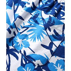 Pine Kids Single Jersey Knit Half Sleeves Co-ords Night Suit With Beach Theme Print - Light Blue