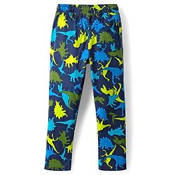 Pine Kids Single Jersey Knit Half Sleeves Night Suit With Dino Print - Lime Green & Navy Blue