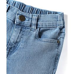 Pine Kids Denim Woven Full Length Washed Jeans - Light Blue