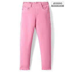 Pine Kids Denim Woven Ankle Length Washed Jeggings - Pink