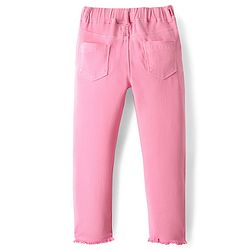Pine Kids Denim Woven Ankle Length Washed Jeggings - Pink