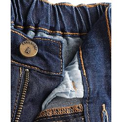 Pine Kids Denim Woven Full Length Washed Jean with Sporty Patch - Navy Blue