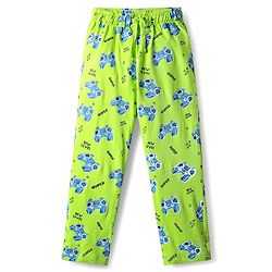 Pine Kids Single Jersey Knit Half Sleeves Co-Ord Night Suit With Gaming Print Theme - Limegreen