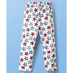 Pine Kids Single Jersey Knit Half Sleeves Co-Ord Night Suit With Star Print - White