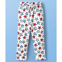Pine Kids Single Jersey Knit Half Sleeves Co-Ord Night Suit With Star Print - White