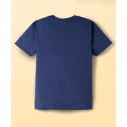 Pine Kids Single Jersey Knit Half Sleeves Night Suit With Chill Mode Print - Navy Blue