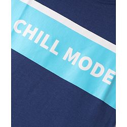 Pine Kids Single Jersey Knit Half Sleeves Night Suit With Chill Mode Print - Navy Blue