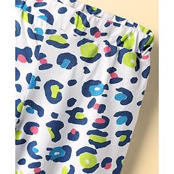 Pine Kids Cotton Lycra Knit Full Length Leggings with Cheetah Print - White