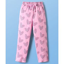 Pine Kids Single Jersey Knit Half Sleeves Night Suit With Hearts Print - Pink