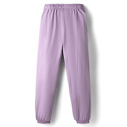 Pine Kids Cotton Knit Full Length Lounge Pant with Button Detailing - Lavender
