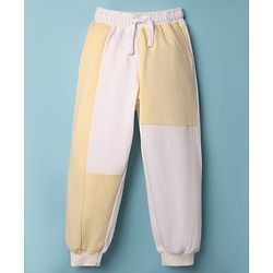 Pine Kids 100% Cotton Full Length Cut & Sew Lounge Pant - Light Yellow & White