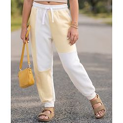 Pine Kids 100% Cotton Full Length Cut & Sew Lounge Pant - Light Yellow & White