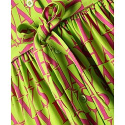 Pine Kids 100% Cotton Half Sleeves Text Printed Shirt Dress With Collar Neck & Belt - Green