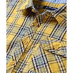 Pine Kids Cotton Woven Half Sleeves Checks Shirt - Yellow