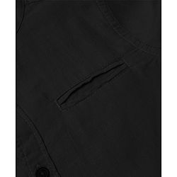 Pine Kids Cotton Woven Full Sleeves Mandarin Collar Solid Shirt - Black
