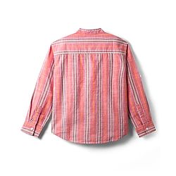 Pine Kids 100% Cotton Full Sleeves Stripes Shirt With Mandarin Collar - Multicolour