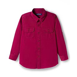 Pine Kids Cotton Woven Full Sleeves Solid Colour Shirt - Maroon