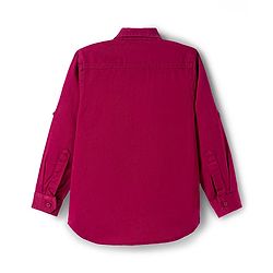 Pine Kids Cotton Woven Full Sleeves Solid Colour Shirt - Maroon