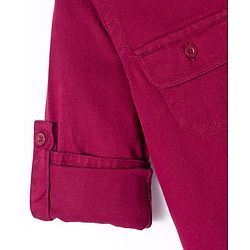 Pine Kids Cotton Woven Full Sleeves Solid Colour Shirt - Maroon