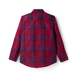 Pine Kids Cotton Woven Full Sleeves Hooded Shirt With Checks - Red