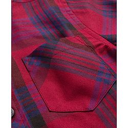 Pine Kids Cotton Woven Full Sleeves Hooded Shirt With Checks - Red