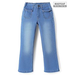 Pine Kids Woven Full Length Washed Denim Jeans - Light Blue