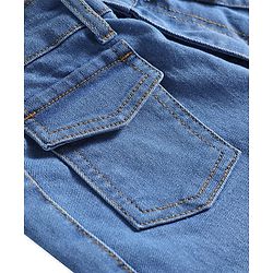 Pine Kids Woven Full Length Washed Denim Jeans - Light Blue