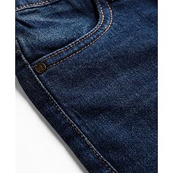 Pine Kids Denim Woven Full Length Washed Jeans With Pocket - Navy Blue