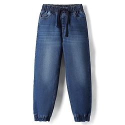 Pine Kids Denim Woven Full Length Washed Jeans - Navy Blue