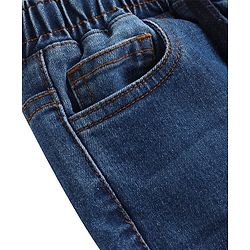 Pine Kids Denim Woven Full Length Washed Jeans - Navy Blue