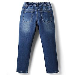 Pine Kids Denim Woven Full Length Washed Jeans - Navy Blue
