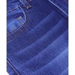 Pine Kids Denim Woven Full Length Washed Jeans - Navy Blue