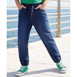 Pine Kids Denim Woven Full Length Washed Jeans - Navy Blue