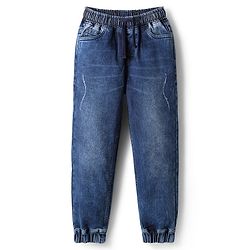 Pine Kids Denim Woven Full Length Washed Jeans - Blue
