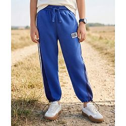 Pine Kids Knit Full Length Cut & Sew Track Pant with Tape Detailing - Blue