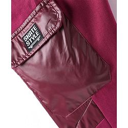 Pine Kids Cotton Knit Full Length Cut & Sew Lounge Pant With Cargo Pockets - Wine