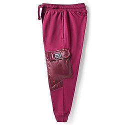 Pine Kids Cotton Knit Full Length Cut & Sew Lounge Pant With Cargo Pockets - Wine