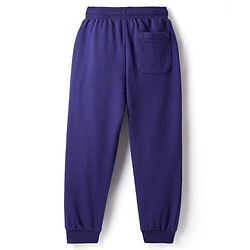 Pine Kids Cotton Knit Full Length Lounge Pants With Future Ready Text Print - Navy Blue