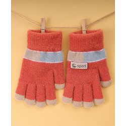 Pine Kids Gloves with Color Block Design - Red