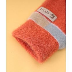 Pine Kids Gloves with Color Block Design - Red