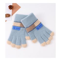 Pine Kids Gloves with Color Block Design - Red