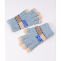 Pine Kids Gloves with Color Block Design - Red