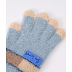 Pine Kids Gloves with Color Block Design - Red