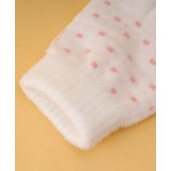 Pine Kids Gloves with Polka Dot Design - White