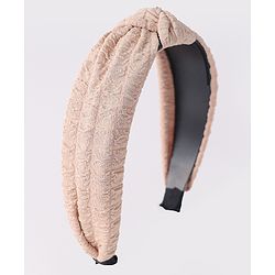Pine Kids Hair Band Knot Detailing with Textured Design - Light Brown