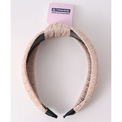 Pine Kids Hair Band Knot Detailing with Textured Design - Light Brown