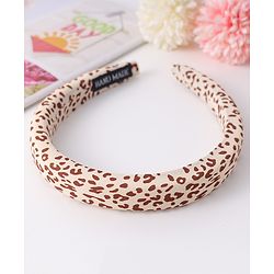 Pine Kids Free Size Hair Band with Leopard Print - Light Brown and White
