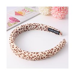 Pine Kids Free Size Hair Band with Leopard Print - Light Brown and White