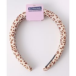 Pine Kids Free Size Hair Band with Leopard Print - Light Brown and White